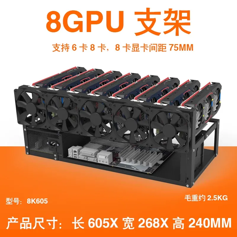 Gpu Mining Rig Frame 8 Gpu - Suporte para Placa Gráfica JMZ, Estrutura