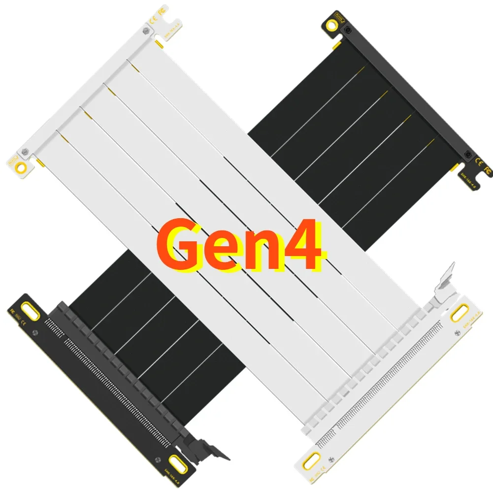 Itx Gpu Riser Pcie 4.0 16X - Preto branco duplo reverso placa gráfica