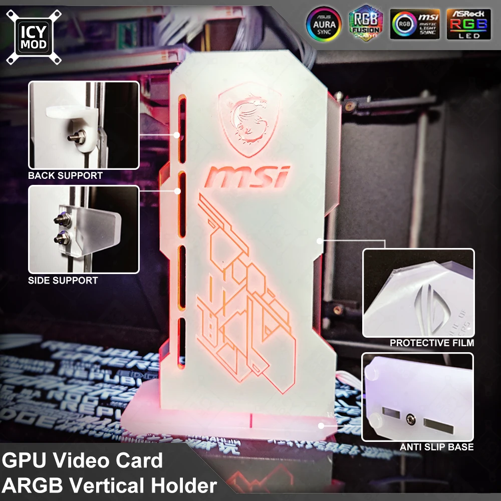 Desktop Gaming Gpu 32Gb - Customizável Video Card Holder, ARGB Vertical
