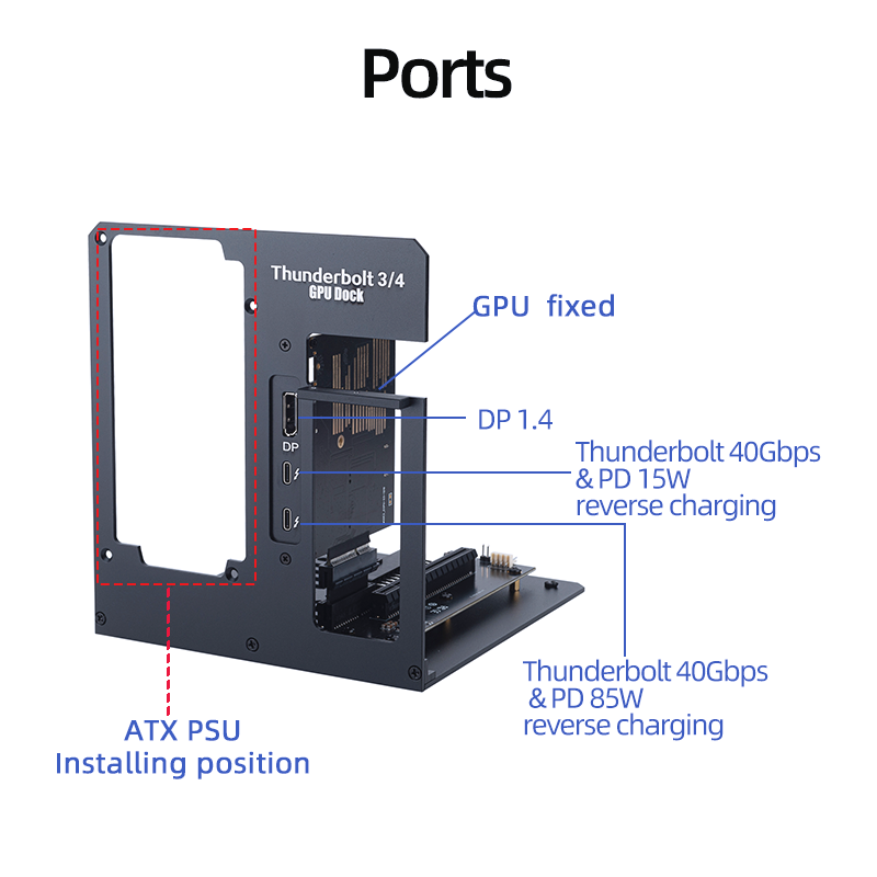 eGPU Thunderbolt 4/3 TB3/TB4 p - Gpu External Dock Egpu Thunderbolt 4 avaliação e preço