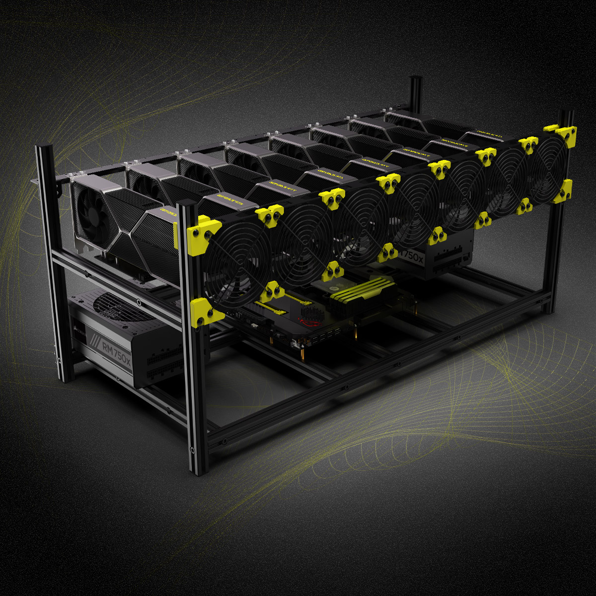 Estrutura de Mineração em Liga - Gpu Mining Rig Frame 8 Gpu avaliação e preço