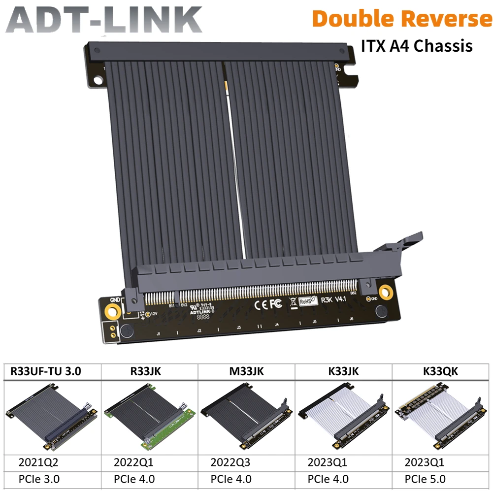 Cabo Riser PCIe ADT Gen 5/4 PC - Itx Gpu Riser Pcie 4.0 16X avaliação e preço