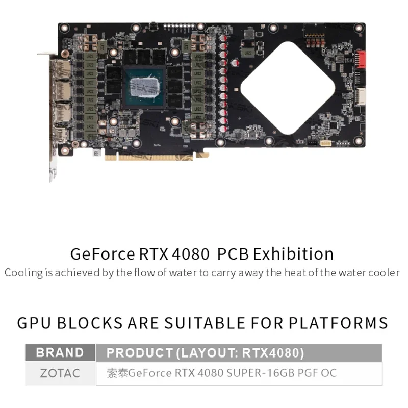 Bloco de GPU Bykski para Placa - Rtx 4080 Super 16Gb avaliação e preço